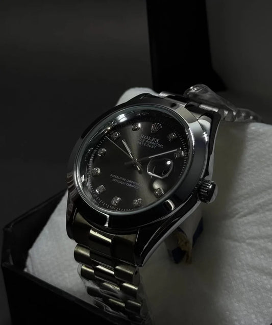 Rolex Black With date & Shine Surface
